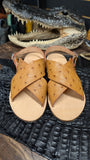 HUARACHES DE AVESTRUZ COLOR ALMENDRA / HUARACHES IN OSTRICH LIGHT ALMOND 100 💯 ORIGINAL