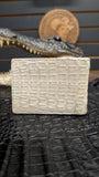 CROCODILE HORNBACK BONE COLOR WALLET / CARTERA DE COCODRILO NUKA  HUESO