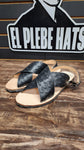 Huaraches de Avestruz Negro