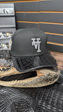 LA DODGERS BLACK CROCODILE 🐊 LEATHER SNAPBACK HAT 💯 ORIGINAL (EL PLEBE HATS EXCLUSIVE)