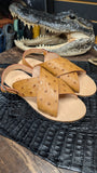 HUARACHES DE AVESTRUZ COLOR ALMENDRA / HUARACHES IN OSTRICH LIGHT ALMOND 100 💯 ORIGINAL