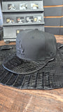 CUSTOM LA HAT IN BLACK CROCODILE TRIPLE BLACK EL PLEBE HATS EXCLUSIVE 🔥