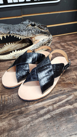Huaraches de Cocodrilo Negro