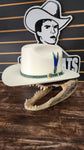 SOMBRERO 10,000X DIAMANTE 💎 FALDA DE 3" PALMA FINA CROCODILE 🐊 IMPERIAL GREEN