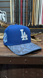 CUSTOM DODGER BLUE LA 🌴 SNAPBACK HAT 💯 ORIGINAL EXOTIC LEATHER 🐍 EL PLEBE HATS EXCLUSIVE 🔥
