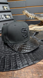 CUSTOM SD TRIPLE BLACK CROCODILE 🐊 LEATHER EL PLEBE HATS EXCLUSIVE 🔥