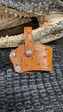 CUSTOM 1911 OSTRICH LIGHT ALMOND OSTRICH LEATHER HOLSTER / FUNDA DE AVESTRUZ ALMENDRA PARA 1911