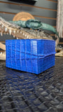BLUE ROYAL TAIL CROCODILE LEATHER WALLET / CARTERA DE COLA DE COCODILO AZUL ROYAL