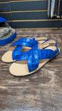 Huaraches de Cocodrilo Blue Royal Double Caiman Tail Special Edition