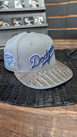 CUSTOM GRAY LA HAT IN GRAY CROCODILE 🐊 LEATHER EL PLEBE HATS EXCLUSIVE 🔥