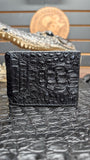 BLACK CROCODILE HORNBACK WALLET / CARTERA COCODRILO NUKA NEGRO