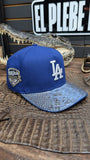 CUSTOM LA DODGERS 🌴BLUE  🐍 EXOTIC LEATHER SNAPBACK HAT 💯 ORIGINAL