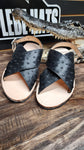 Huaraches de Avestruz Negro