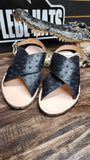 Huaraches de Avestruz Negro