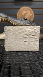 CROCODILE HORNBACK BONE COLOR WALLET / CARTERA DE COCODRILO NUKA  HUESO
