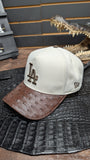 BROWN LA HAT IN BROWN OSTRICH LEATHER 💯 ORIGINAL (EL PLEBE HATS EXCLUSIVE)