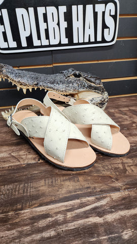 Huaraches de Avestruz Hueso