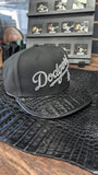 CUSTOM LA HAT IN BLACK CROCODILE DODGERS SCRIPT EL PLEBE HATS EXCLUSIVE 🔥