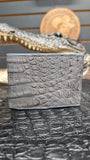GRAY CROCODILE BELLY WALLET / CARTERA DE COCODRILO PANZA GRIS